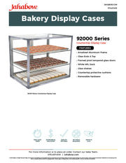 Jahabow 9200 Series 15"L x 20"D x 24"H Countertop Bakery Display Case – Aluminum, Tempered Glass, w/ 2 Shelves, Non-Refrigerated - Donut-Equipment.com