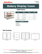 Jahabow 9200 Series 29"L x 20"D x 24"H Countertop Bakery Display Case – Aluminum, Tempered Glass, w/ 2 Shelves, Non-Refrigerated - Donut-Equipment.com