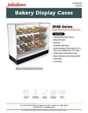 Jahabow BMB Series 31.375"L x 22"D x 50"H Bagel Merchandiser Display Case – Aluminum, Tempered Glass, w/ 3 Fixed Rows, Non-Refrigerated - Donut-Equipment.com