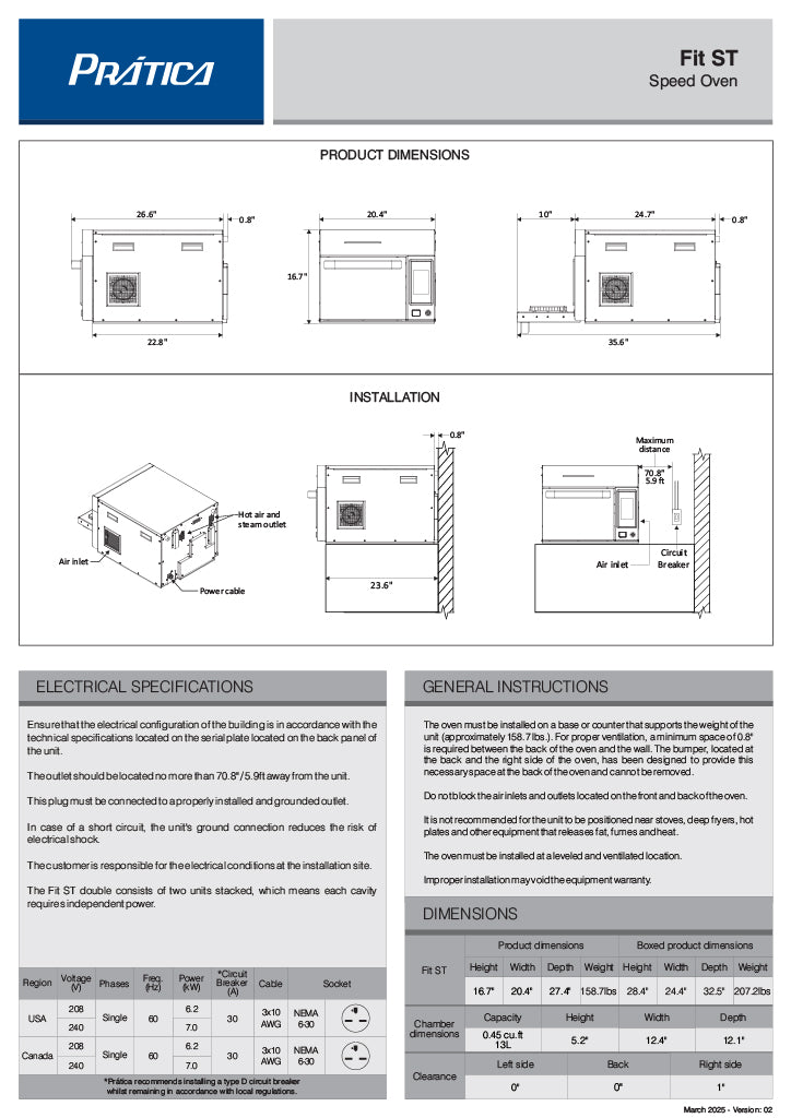 Prática FIT ST Black Single Electric Ventless High-Speed Commercial Speed Oven, Countertop Design - Donut-Equipment.com
