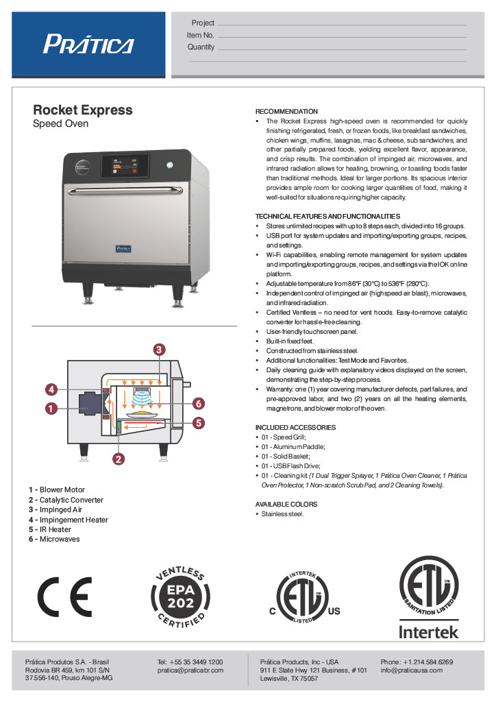 Prática Rocket Express Ventless High-Speed Commercial Rapid Cook Oven, Countertop Design - Donut-Equipment.com