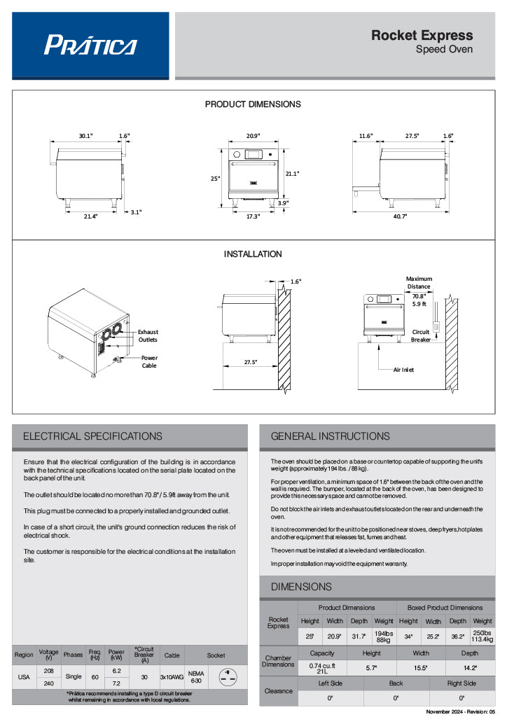 Prática Rocket Express Ventless High-Speed Commercial Rapid Cook Oven, Countertop Design - Donut-Equipment.com