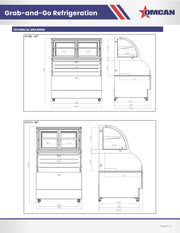 Omcan 36″ Open Refrigerated Floor Display Case – 12.5 Cu. Ft. (354L), One-Shelf Black Dual-Service Merchandising Display Cooler - Donut-Equipment.com