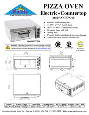 Comstock-Castle CCEPO16 23" Countertop Electric Deck/Pizza Oven, Single Deck, Stainless Steel, 120v - Donut-Equipment.com