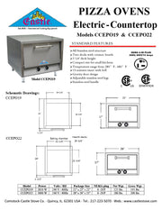 Comstock-Castle CCEPO19 29" Countertop Electric Deck/Pizza Oven, Double Deck, Stainless Steel, 240v - Donut-Equipment.com