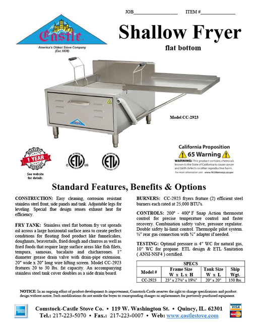 Comstock-Castle CC-2923 29" Gas Donut & Funnel Cake Fryer, Stainless Steel - Donut-Equipment.com