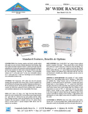 Comstock-Castle F326-18 30" Gas Restaurant Range, 2 Open Burners, 18" Griddle, Single Standard Oven, Stainless Steel Front, 114,000 BTU - Donut-Equipment.com