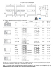 Comstock-Castle F3430-12B 48" Gas Restaurant Range, 6 Open Burners, 12" Charbroiler, Single Standard Oven, Stainless Steel Front, 214,000 BTU - Donut-Equipment.com