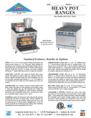 Comstock-Castle FK430-1.5RB 36" Gas Restaurant Range, 2 Open Burners, 18" Charbroiler, Single Standard Oven, Stainless Steel Front, 80,000 BTU - Donut-Equipment.com