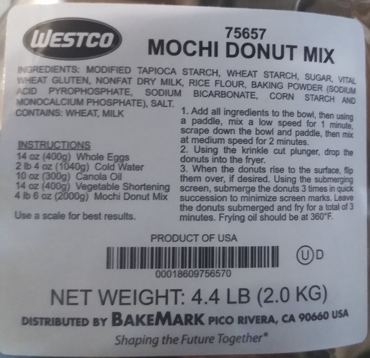 Westco Professional Mochi Donut Mix - 1 60 ounce bag (4.4 lbs) (estimated yield 12 dozen) - Donut-Equipment.com