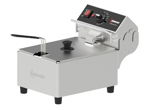Omcan 10 lb Capacity Elite Series Electric Countertop Single Basket Deep Fryer – 1800W, 120V Commercial Deep Fryer for Restaurants, Concession Stands & Foodservice Kitchens