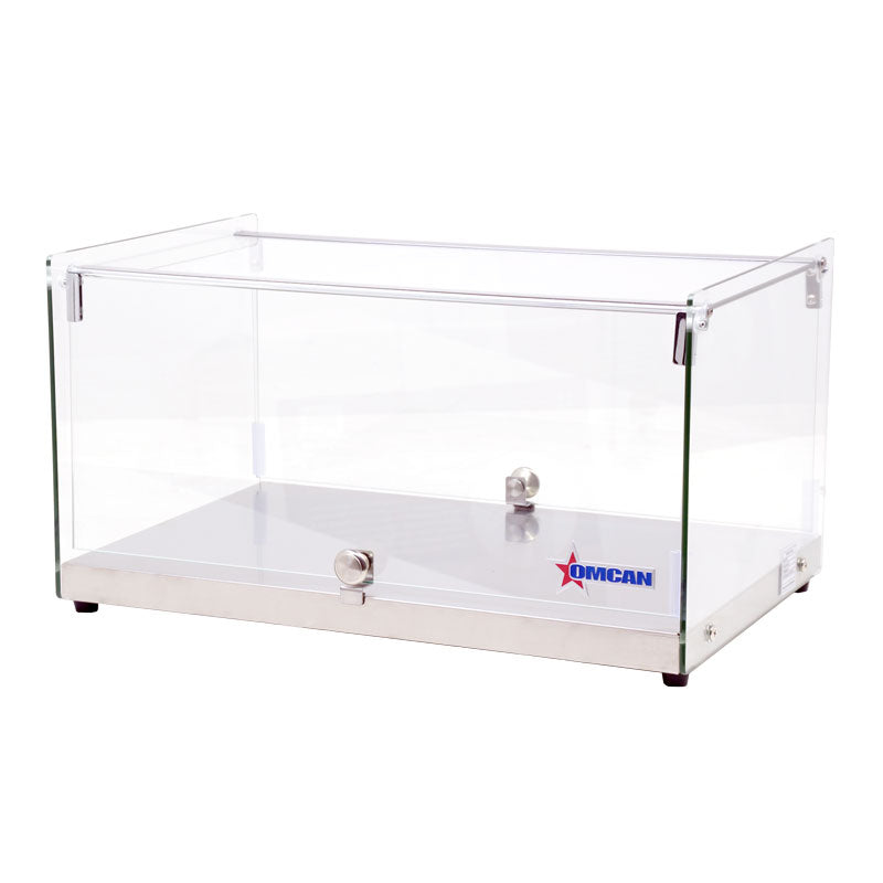 Omcan 22" Countertop Food Display Case with Square Front Glass – 35L Capacity Bakery & Pastry Merchandiser Display Case