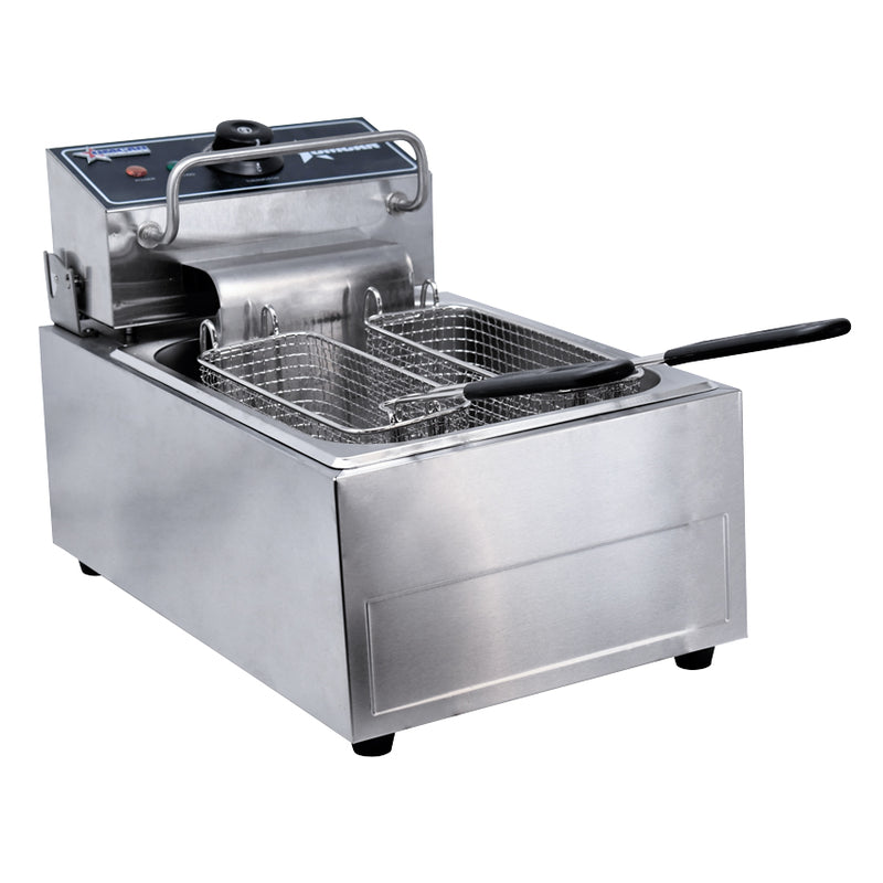 Omcan 12 lb Countertop Electric Fryer – 1350W, 110V Commercial Deep Fryer for Restaurants, Concession Stands & Foodservice Kitchens
