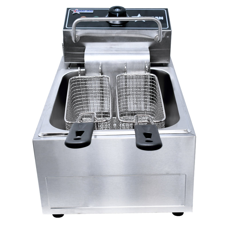 Omcan 12 lb Countertop Electric Fryer – 2500W, 220V Commercial Deep Fryer for Restaurants, Concession Stands & Foodservice Kitchens