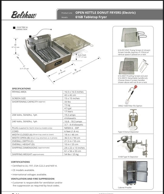 Belshaw 616B Donut Fryer - Donut-Equipment.com