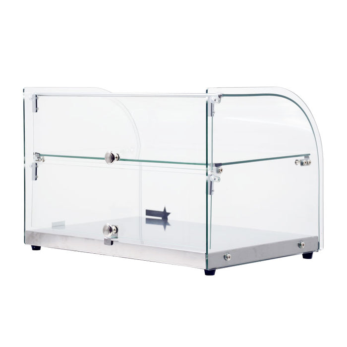 Omcan 22" Countertop Food Display Case with Curved Front Glass – 45L Capacity Bakery & Pastry Merchandiser Display Case