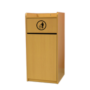 Omcan Trash Receptacle for 36 Gallon Bin – Natural Wood Commercial Waste Bin Enclosure, Durable Foodservice Use - Donut-Equipment.com