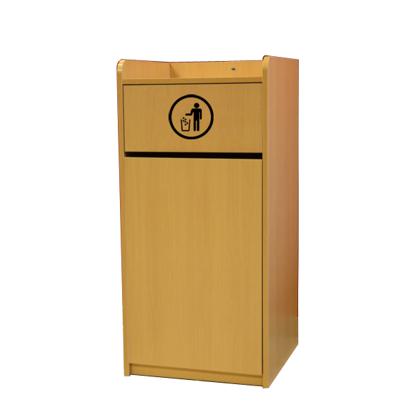 Omcan Trash Receptacle for 36 Gallon Bin – Natural Wood Commercial Waste Bin Enclosure, Durable Foodservice Use - Donut-Equipment.com