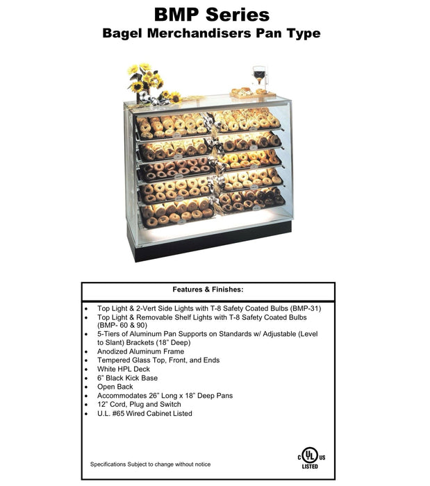 Spartan BMP-31 Bagel Merchandisers Pan Type 31"L X 24" Deep x 50" H