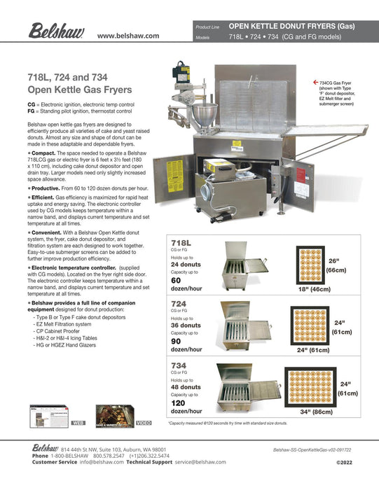 734FG Donut Fryer Natural Gas Standing Pilot (No Power) - Donut-Equipment.com