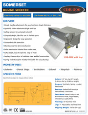 Somerset CDR-500 - Dough Roller Sheeter - 20" Single Pass- Recommended for Donut Dough - Donut-Equipment.com