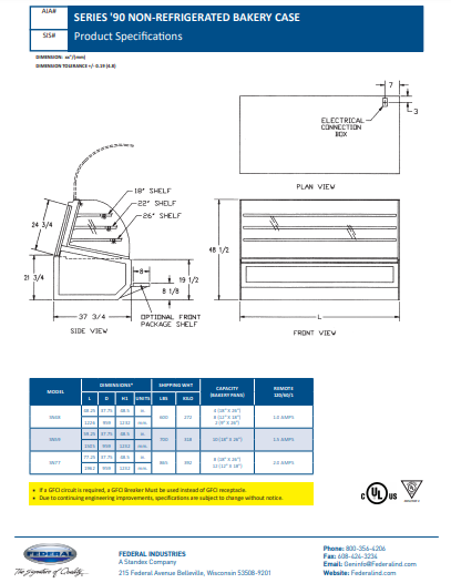 Cherry Blossom Exterior Federal SN-96 Non-Refrigerated Dry Case 96" x 37.75" x 48" - Donut-Equipment.com