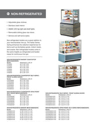 Federal Industries (ITD6034-B18)-Non-Refrigerated- 60" x 52"(H) Full Service Case w/Straight Glass 120V - Donut-Equipment.com