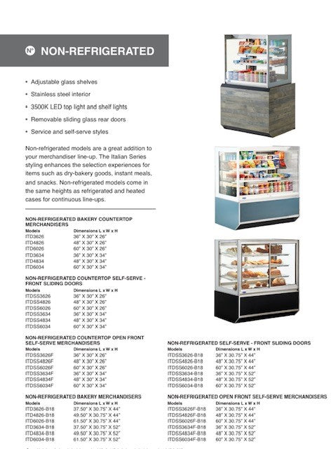 Federal Industries (ITD4834-B18)-Non-Refrigerated- 48" x 52"(H) Full Service Case w/Straight Glass 120V