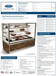 Federal Industries (ITR6034-B18) 52"(H)- 60" Full Service Case w/Straight Glass (Refrigerated) 120V - Donut-Equipment.com