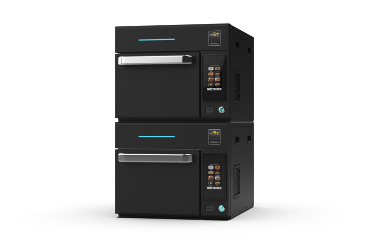Prática Fit ST Black Double-Stacked Single Electric Ventless High-Speed Commercial Rapid Cook Oven, Countertop Design - Donut-Equipment.com
