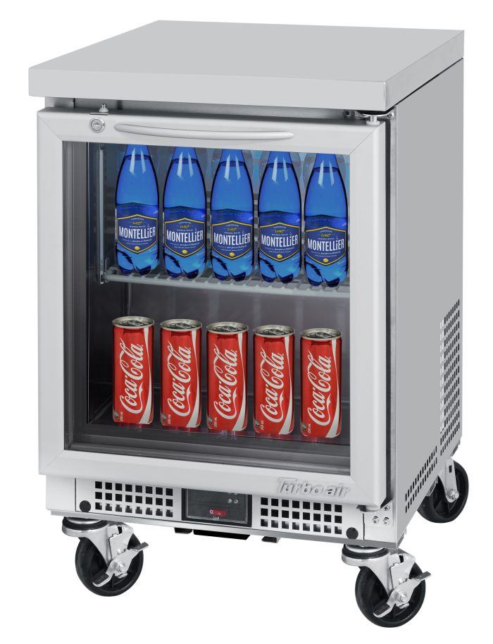 Turbo Air MUR-20SG-N6 M3 Series 20" Shallow Depth Undercounter Refrigerator w/ 1 Section & 1 Glass Door - Donut-Equipment.com