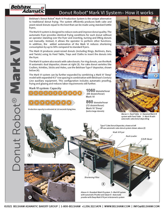 Belshaw Donut Robot® Mark VI (3-3/4" Flight Bar) with Dual Plain Depositor 1-9/16" for Cake Donut Production