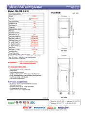 Turbo Air - PRO-12R-G-N, Commercial 18" 1 Glass Door Reach-in Refrigerator PRO Series 9.5 cu.ft. - Donut-Equipment.com