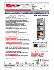 Turbo Air PRO-26-2R-G-PT-N 28 3/4" One Section Pass Thru Refrigerator, (4) Right Hinge Glass Doors, 115v - Donut-Equipment.com