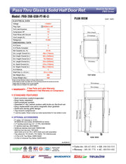 Turbo Air PRO-26R-GSH-PT-N Pro Series 29" Glass / Solid Half Door Pass-Through Refrigerator - Donut-Equipment.com
