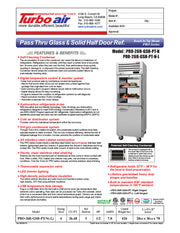 Turbo Air PRO-26R-GSH-PT-N Pro Series 29" Glass / Solid Half Door Pass-Through Refrigerator - Donut-Equipment.com