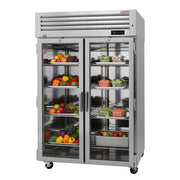 Turbo Air PRO-50R-G-N 51 3/4" Two Section Reach In Refrigerator, (2) Hinged Glass Doors, 115v - Donut-Equipment.com