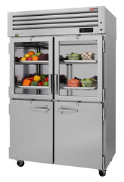 Turbo Air PRO-50R-GSH-N 52" Premiere Pro Series, Two Section Reach-In Refrigerator with Solid and Glass Half Doors - Donut-Equipment.com