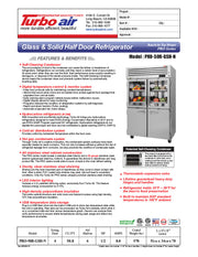 Turbo Air PRO-50R-GSH-N 52" Premiere Pro Series, Two Section Reach-In Refrigerator with Solid and Glass Half Doors - Donut-Equipment.com