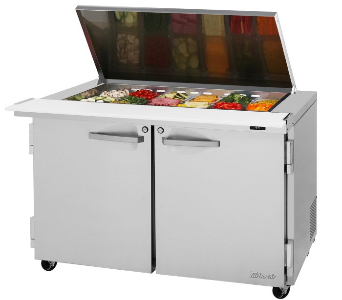 Turbo Air PST-48-18-N-FL 48 1/4" PRO Series Mega Top Sandwich/Salad Prep Table w/ Refrigerated Base - Donut-Equipment.com