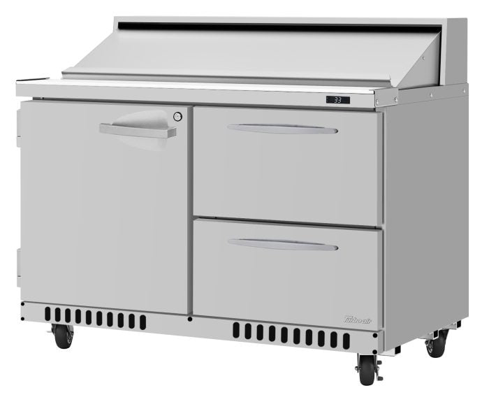 Turbo Air PST-48-D2R(L)-FB-N 27 1/2" PRO Series Sandwich/Salad Prep Table w/ Refrigerated Base - Donut-Equipment.com