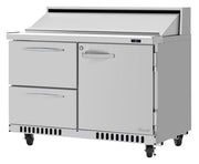 Turbo Air PST-48-D2R(L)-FB-N 27 1/2" PRO Series Sandwich/Salad Prep Table w/ Refrigerated Base - Donut-Equipment.com