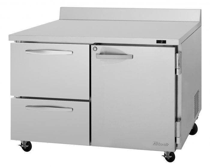 Turbo Air PWF-48-D2R-N 48 1/4" Worktop Freezer w/ 2 Sections, 2 Drawers & 1 Solid Door - Donut-Equipment.com