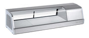 Turbo Air SAK-50R-N 50" Stainless Steel Curved Glass Refrigerated Display/Sushi Case - Right Side Compressor - Donut-Equipment.com