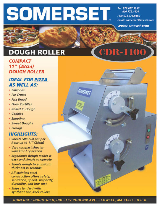 CDR-1100 Dough Roller / Double Pass- Front Operated