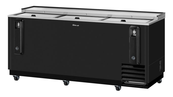 Turbo Air TBC-80SB-N 80 1/2" Forced Air Bottle Cooler - Holds (739) 12 oz Bottles, Black Laminated Exterior, 115v - Donut-Equipment.com