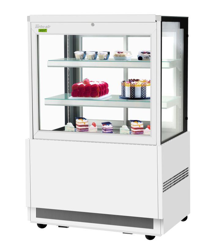 Turbo Air TBP36-54FN-W 35-3/8" Straight Glass Refrigerated Bakery Display Case, 3 Levels, White Exterior, 115v - Donut-Equipment.com