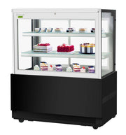 Turbo Air TBP48-54FN-B 47-1/4" Straight Glass Refrigerated Bakery Display Case, 3 Levels, Black Exterior, 115v - Donut-Equipment.com