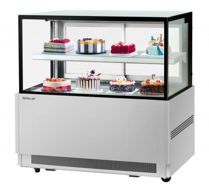 Turbo Air TBP60-46NN-S 59" Straight Glass Full-Service Bakery Display Case, 2 Levels, Stainless Steel Exterior, 115v - Donut-Equipment.com