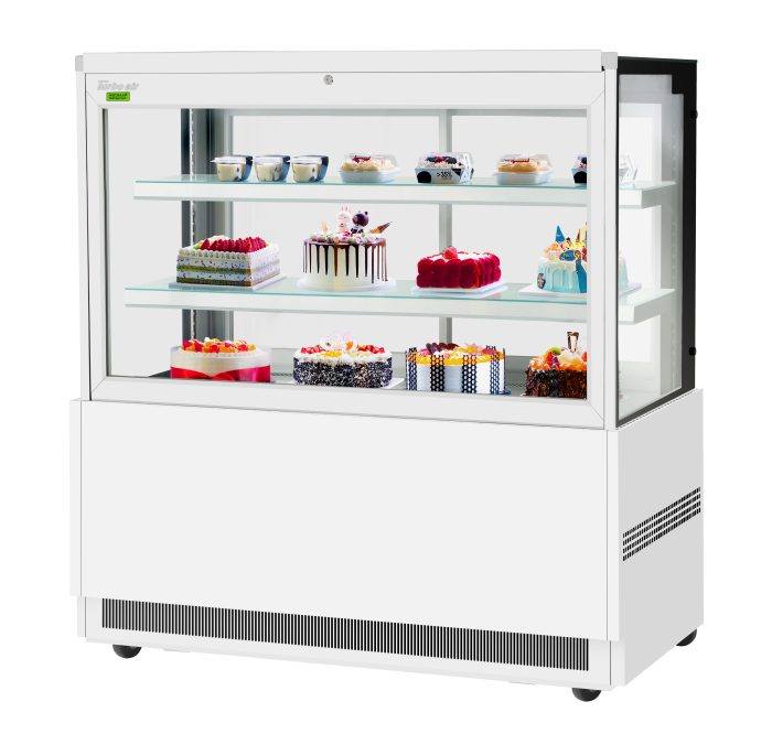 Turbo Air TBP60-54FN-W 59"  Refrigerated Bakery Display Case, 3 Levels, White Exterior, 115v - Donut-Equipment.com